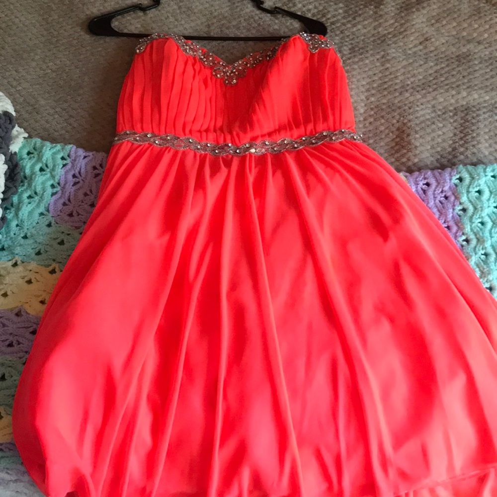 Orange & Sparkley Short Formal Dress